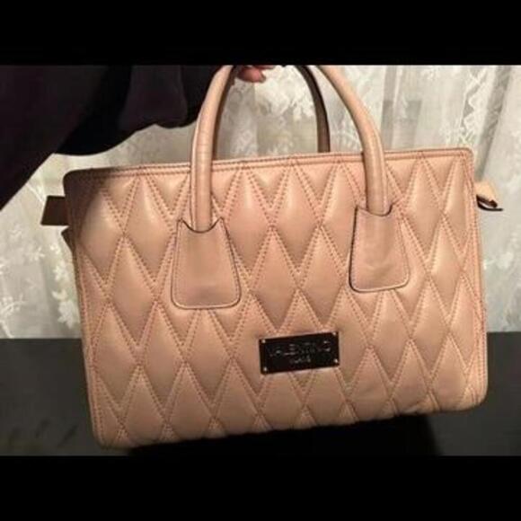 Valentino Handbags - Valentino Chic Quilted Designer Tote in Blush